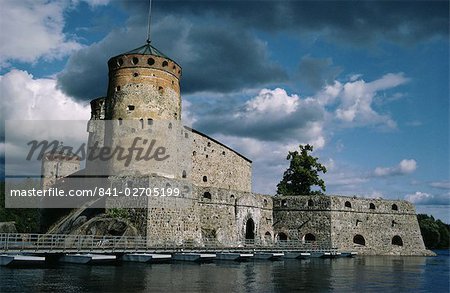 Olavinlinna Castle dating from 1475, Savonlinna, Finland, Scandinavia, Europe