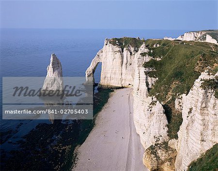 Craies blanches falaises, Etretat, Cote albâtre (Côte d'albâtre), Haute-Normandie (Normandie), France, Europe