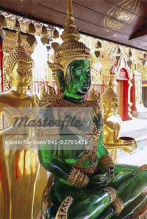 Statues du Bouddha, Wat Phra That Doi Suthep, Doi Suthep, Chiang Mai, Thaïlande du Nord, Asie