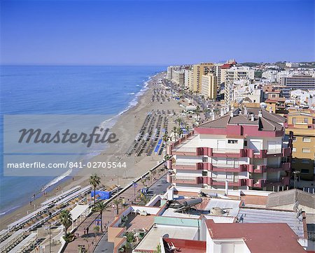 View over the seafront and beach, Fuengirola, Costa del Sol, Andalucia (Andalusia), Spain, Europe