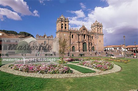 Exterior of the Christian cathedral, Cuzco Ciity (Cusco), UNESCO World Heritage Site, Peru, South America