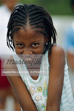 Portrait d'une jeune fille, Habana Vieja, la Havane, Cuba, Antilles, Amérique centrale