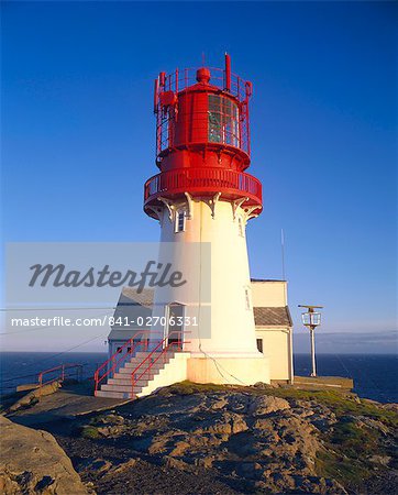 Lindesnes Fyr Leuchtturm, der südlichste Punkt von Norwegen, Südküste, Norwegen, Skandinavien, Europa