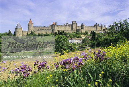 View of the fortified city, Carcassonne, UNESCO World Heritage Site, Languedoc, France, Europe