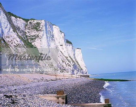 St. Margaret à Cliffe, falaises blanches de Douvres, Kent, Angleterre, Royaume-Uni, Europe