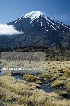 Volcan en sommeil, Mont Ngauruhoe, Parc National de Tongariro, patrimoine mondial de l'UNESCO, Taupo, South Auckland, North Island, Nouvelle-Zélande, Pacifique