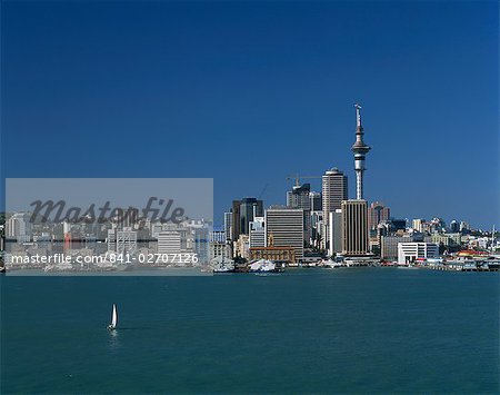 Skyline du port de Waitemata, Auckland, Auckland Central, North Island, New Zealand, Pacifique