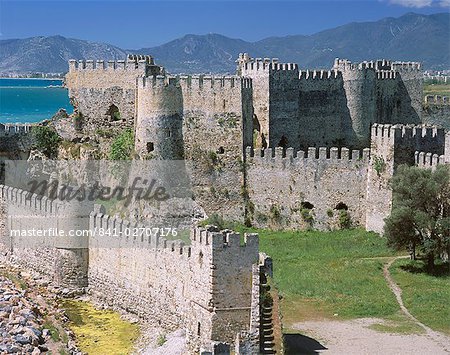 Extérieur du château de Mamure, Anamur, Cilicie, Anatolie, Turquie, Asie mineure