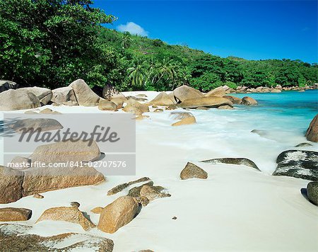 Beach, Anse Lazio, Praslin island, Seychelles, Indian Ocean, Africa