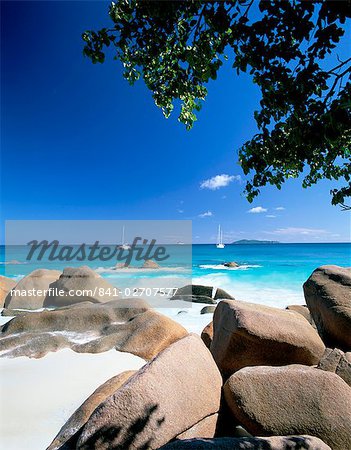 Beach, Anse Lazio, Insel Praslin, Seychellen, Indischer Ozean, Afrika