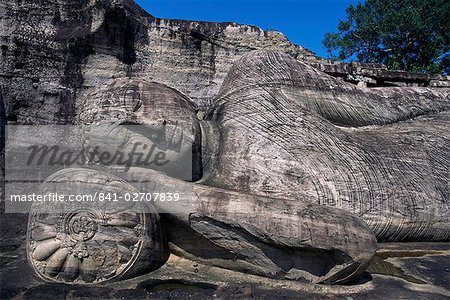 Reclining Buddha, Gal Vihara, Polonnaruwa, UNESCO World Heritage Site, Sri Lanka, Asia