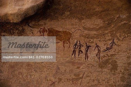 Tassili Fels Malereien, UNESCO World Heritage Site, Algerien, Nordafrika, Afrika