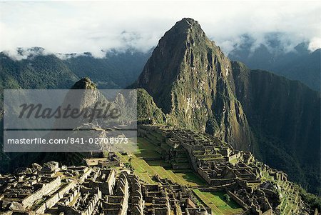 Cité des Incas a perdu à l'aube, Machu Picchu, patrimoine mondial de l'UNESCO, au Pérou, Amérique du Sud