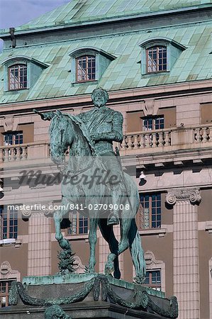 Equestrian statue of Gustav Adolfs, Stockholm, Sweden, Scandinavia, Europe