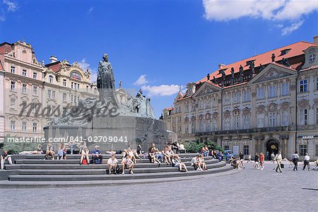 Hus Monument, Old Town Square, Prague, Czech Republic, Europe