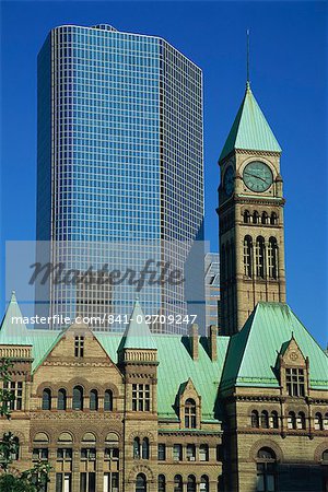 Ancien hôtel de ville et les gratte-ciel moderne, Toronto, Ontario, Canada, Amérique du Nord