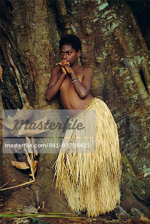 Tanna Young girl, île de Tanna, Vanuatu, Mélanésie, Pacific Islands
