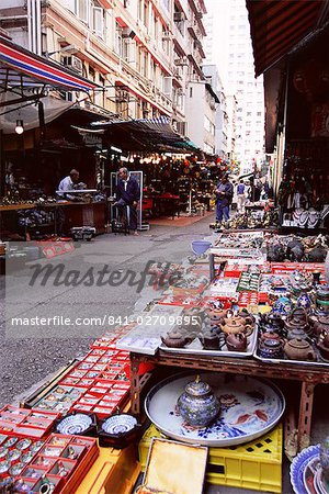 Étals, Upper Lascar Row, île de Hong Kong, Hong Kong, Chine, Asie