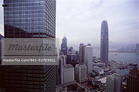 Cheung Kong Center sur la gauche et deux IFC bâtiment sur la droite, Central, Hong Kong Island, Hong Kong, Chine, Asie