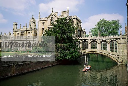 St. John's College and Bridge of Sighs, Cambridge, Cambridgeshire, England, United Kingdom, Europe