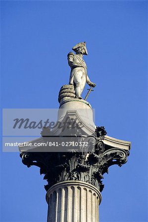 Statue of Admiral Lord Nelson, Nelson's Column, Trafalgar Square, London, England, UK