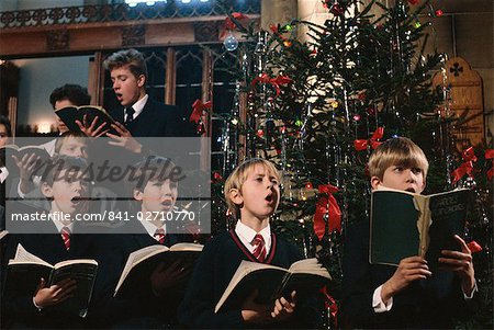 Carol service choir at Christmas, England, United Kingdom, Europe
