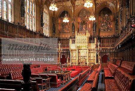 Lords Chamber, Oberhaus, Häuser des Parlaments, Westminster, London, England, Vereinigtes Königreich, Europa