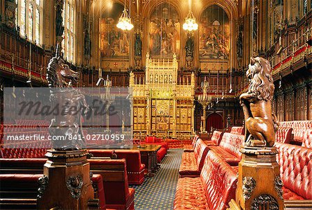 The Lords Chamber, Houses of Parliament, Westminster, London, England, United Kingdom, Europe