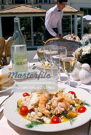 Salad Grand Bleu, Le Grand Bleu restaurant, Bonifacio, island of Corsica, France, Europe