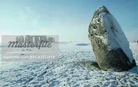 Stonehenge, UNESCO-Weltkulturerbe, in Winter, Wiltshire, England, Vereinigtes Königreich, Europa