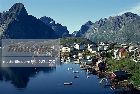 Hamroy fishing village during summer, Lofoten Islands, Arctic, Norway, Scandinavia, Europe