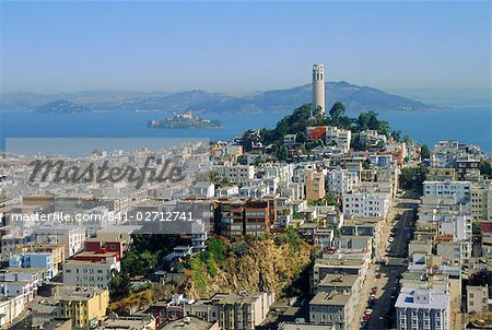 Coit Tower auf dem Telegraph Hill, San Francisco, California, Vereinigte Staaten von Amerika