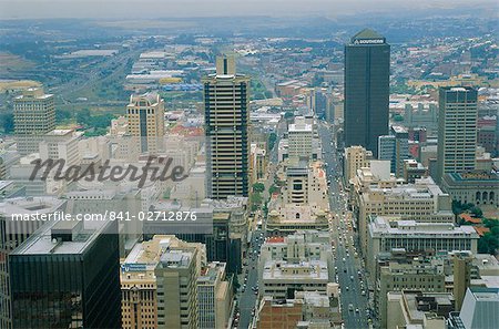 Aerial view of Johannesburg city centre