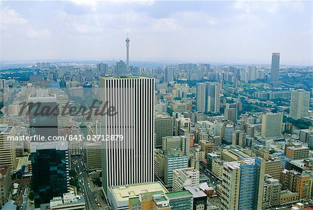 Vue aérienne du centre-ville de Johannesburg