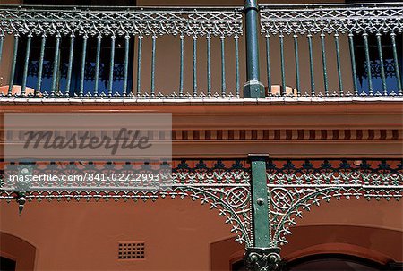 Detail of wrought iron decoration on a building in the historical district of The Rocks, Sydney, New South Wales, Australia, Pacific