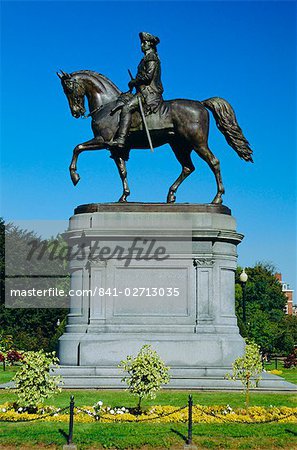 Washingtons Statue, Boston Common, Boston, Massachusetts, Vereinigte Staaten