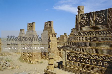 Tombeaux de Chaukundi, Thatta, Sind (Sind), Pakistan, Asie