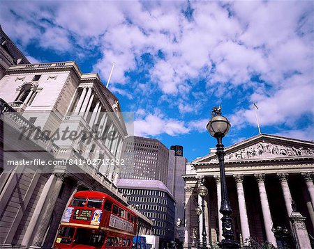 La Banque d'Angleterre et le Royal Exchange, ville de London, Londres, Angleterre, Royaume-Uni, Europe