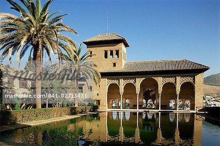 Gärten von der Partal, Alhambra, UNESCO Weltkulturerbe, Granada, Andalusien, Spanien, Europa