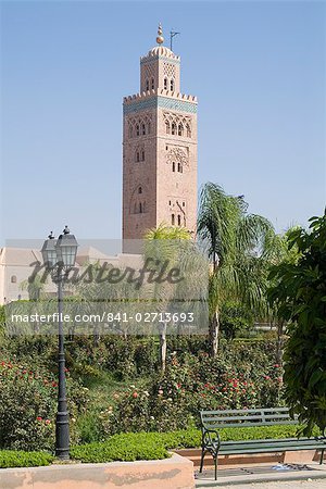 Minaret de la Koutoubia (mosquée des libraires), Marrakech, Maroc, Afrique du Nord, Afrique