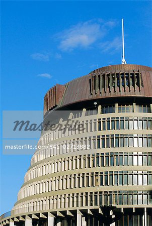 Bâtiment du Parlement, connu localement comme la ruche, Wellington, North Island, Nouvelle-Zélande