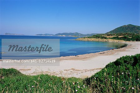 Chia beach, south coast, island of Sardinia, Italy, Mediterranean, Europe