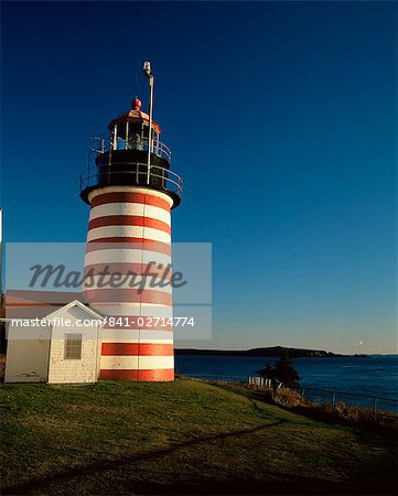 West Quoddy Head Lighthouse, Lubec, Maine, New England, Vereinigte Staaten von Amerika, Nordamerika