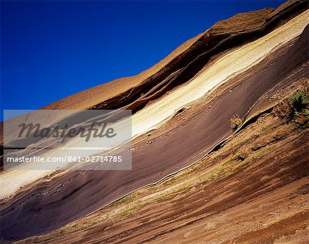 Volcaniques roches stratifiées, Parque Nacional del Teide, Tenerife, îles Canaries, Espagne, Europe