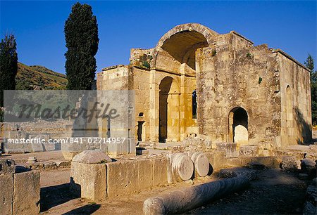 The 6th century Agio Tito Byzantine basilica at Gortyn, Gortyn, island of Crete, Greece, Mediterranean, Europe