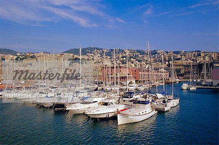Blick auf den alten Hafen, Genua (Genova), Italien