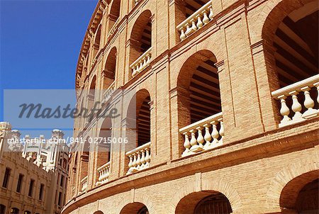 Aussenansicht von der Plaza de Toros (Stierkampfarena), Valencia, Spanien, Europa