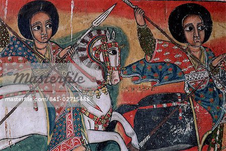 Wall paintings in the interior of the Christian church of Ura Kedane Meheriet (Kidene Mehret) (Ura Kidanemereth), Zege peninsula, Lake Tana, Gondar region, Ethiopia, Africa Wall paintings in the interior of the Christian church of Ura Kedane Meheriet (Kidene Mehret) (Ura Kidanemereth), Zege peninsula, Lake Tana, Gondar region, Ethiopia, Africa