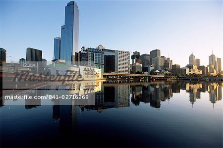 Reflection of the city skyline in the Yarra River, Melbourne, Victoria, Australia, Pacific