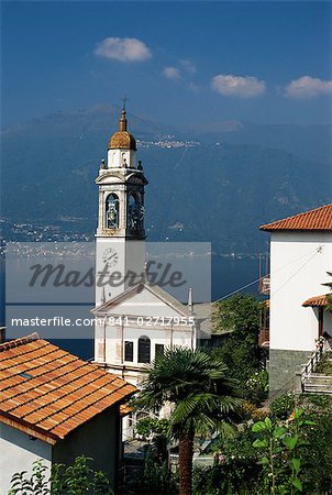 Bell tower of church, Lake Como, Italian Lakes, Italy, Europe